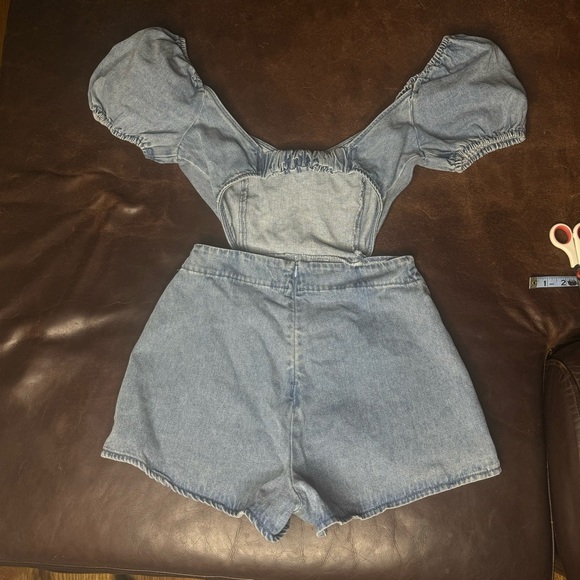 BlueBlush Cutout Shorts Romper - Picture 4 of 8